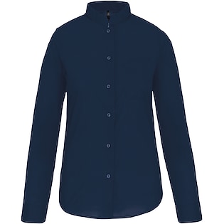 Kariban Ladies´ Mandarin Collar Shirt - navy