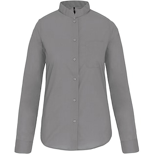 Kariban Ladies´ Mandarin Collar Shirt - silver
