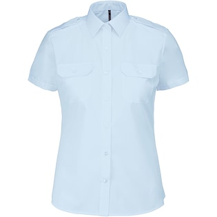 Kariban Ladies´ Short-Sleeved Pilot Shirt - sky