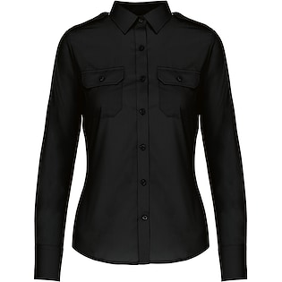 Kariban Ladies´ Long-Sleeved Pilot Shirt - black