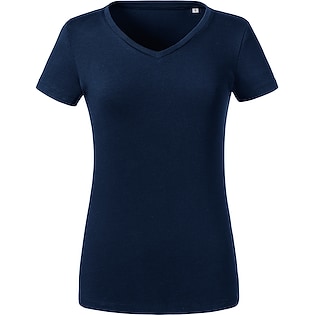 Russell Ladies´ Pure Organic V-neck T 103F - french navy