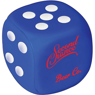 Balle anti-stress Dice without 1 - blue