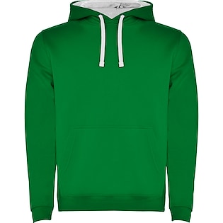 Roly Urban Men´s Hoodie - kelly green/ white