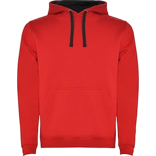 Roly Urban Men´s Hoodie - red/ solid black