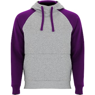 Roly Badet Unisex Hoodie - heather grey/ purple