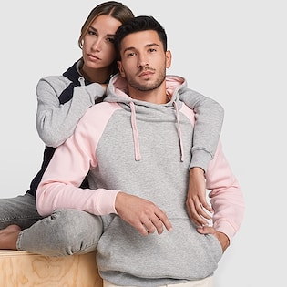 Roly Badet Unisex Hoodie - heather grey/ light pink