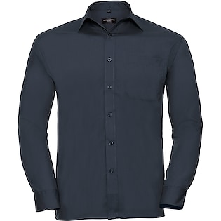 Russell Men´s Long Sleeve Polycotton Poplin Shirt 934M - french navy