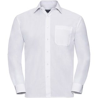 Russell Men´s Long Sleeve Polycotton Poplin Shirt 934M - white