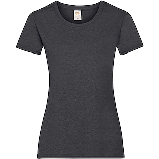 Fruit of the Loom Lady-fit Valueweight T - gris oscuro jaspeado