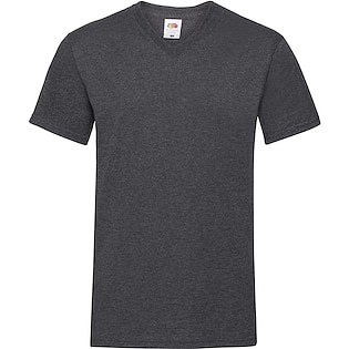 Fruit of the Loom Valueweight T V-Neck Men - dark heather grey