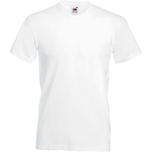 Fruit of the Loom Valueweight T V-Neck Men - blanco