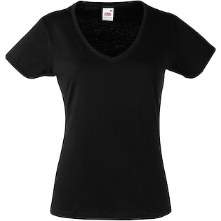 Fruit of the Loom Valueweight T V-Neck Women - black