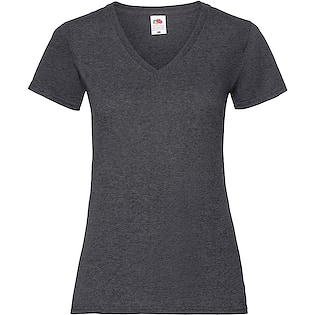 Fruit of the Loom Valueweight T V-Neck Women - dark heather grey