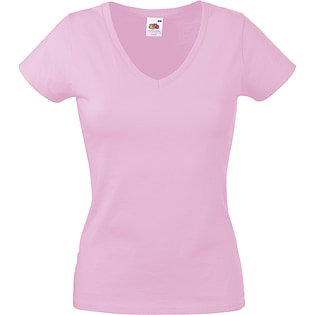 Fruit of the Loom Valueweight T V-Neck Women - light pink