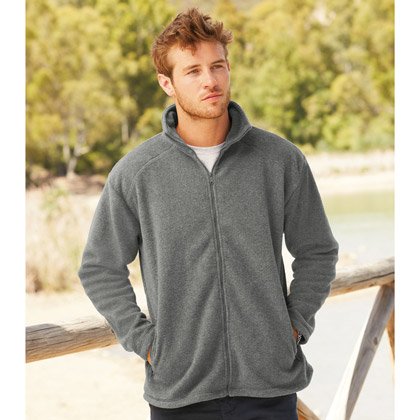 Fleecejakker fra Fruit of the Loom Axon Profil Melerte Fleecejakker med Broderi Axon Profil
