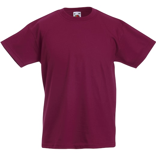 punainen Fruit of the Loom Valueweight T Kids - burgundy