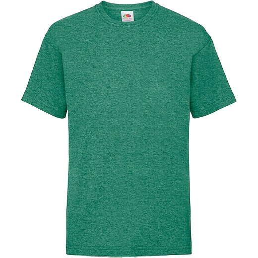 grøn Fruit of the Loom Valueweight T Kids - retro heather green