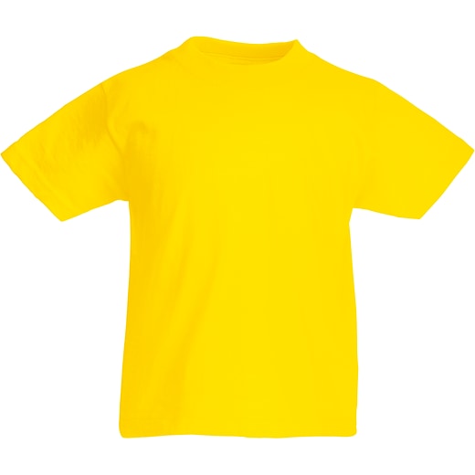 gul Fruit of the Loom Valueweight T Kids - yellow