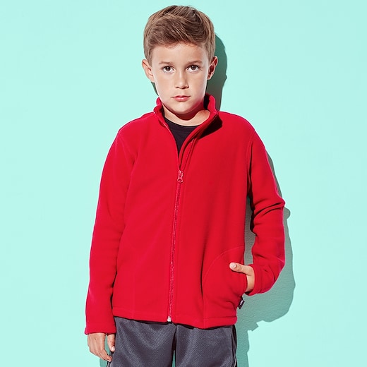 punainen Stedman Active Fleece Jacket Kids - scarlet red