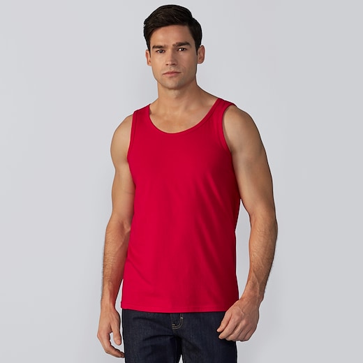 rosso Gildan SoftStyle Tank Top Men - red