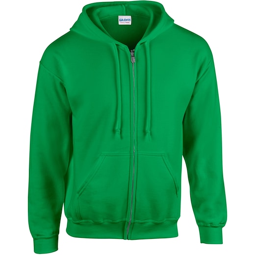 grön Gildan Heavy Blend Zip Hooded Sweat - irish green