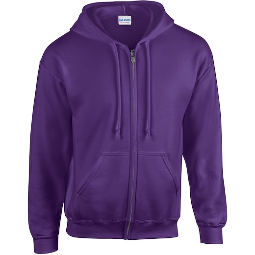 lilla Gildan Heavy Blend Zip Hooded Sweat - purple