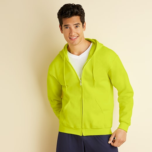 grønn Gildan Heavy Blend Zip Hooded Sweat - safety green