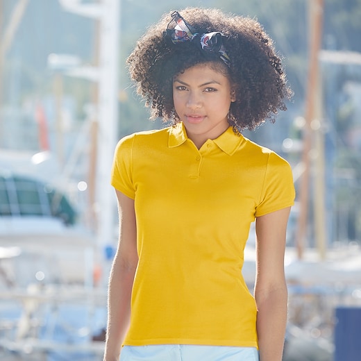 giallo Fruit of the Loom Lady-Fit Premium Polo - sunflower