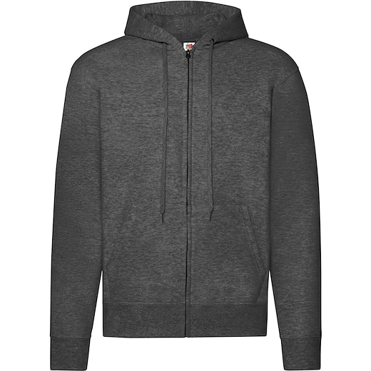 grå Fruit of the Loom Classic Hooded Sweat Jacket - dark heather grey