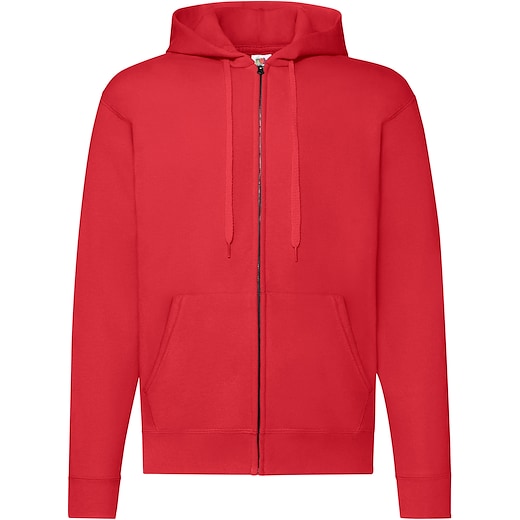 rouge Fruit of the Loom Classic Hooded Sweat Jacket - red