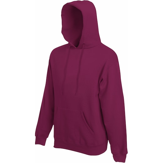 rosso Fruit of the Loom Premium Hooded Sweat - burgundy