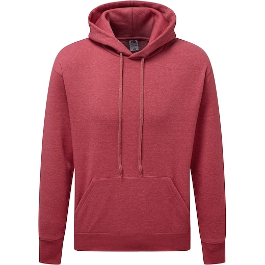 rot Fruit of the Loom Premium Hooded Sweat - heather red