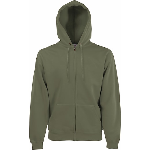 grøn Fruit of the Loom Premium Hooded Sweat Jacket - classic olive