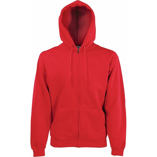 rosso Fruit of the Loom Premium Hooded Sweat Jacket - red