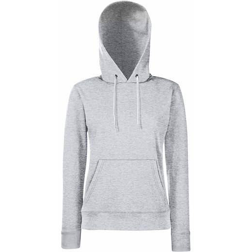 grå Fruit of the Loom Lady-Fit Classic Hooded Sweat - heather grey