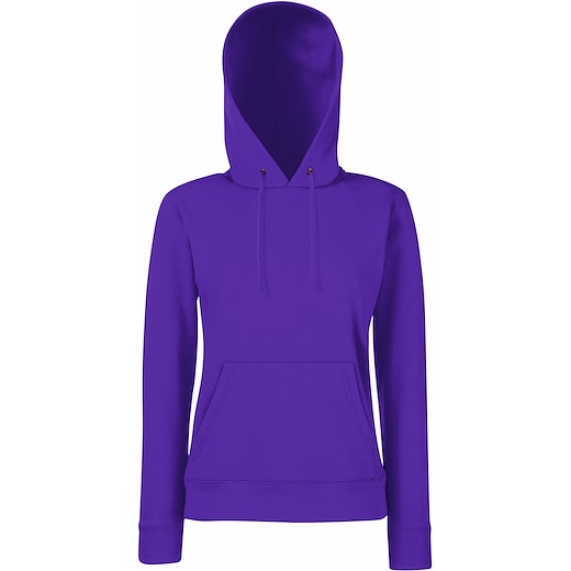 violet Fruit of the Loom Lady-Fit Classic Hooded Sweat - purple