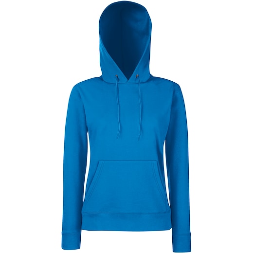 bleu Fruit of the Loom Lady-Fit Classic Hooded Sweat - royal blue