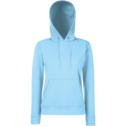 azul Fruit of the Loom Lady-Fit Classic Hooded Sweat - cielo