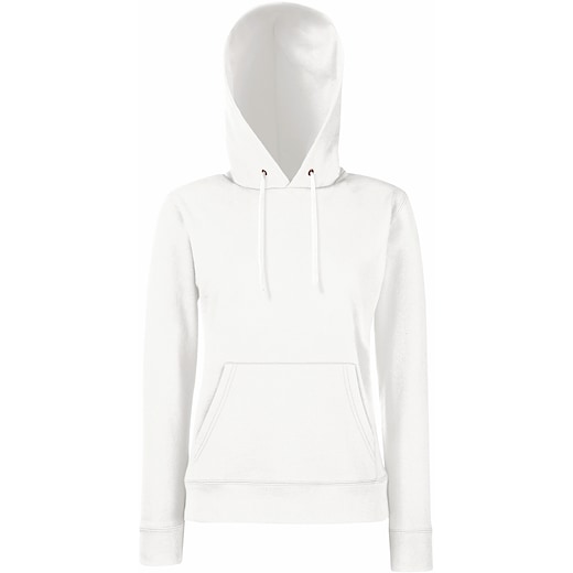 vit Fruit of the Loom Lady-Fit Classic Hooded Sweat - white