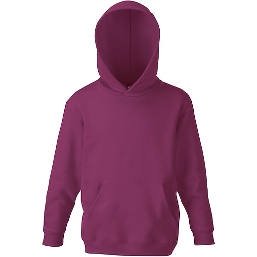 rouge Fruit of the Loom Kids Classic Hooded Sweat - burgundy
