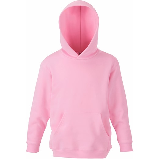 rosa Fruit of the Loom Kids Classic Hooded Sweat - light pink