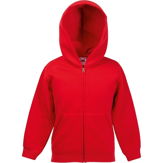 rouge Fruit of the Loom Kids Classic Hooded Sweat Jacket - red