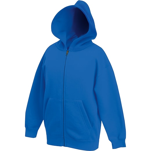 blu Fruit of the Loom Kids Premium Hooded Sweat Jacket - royal blue