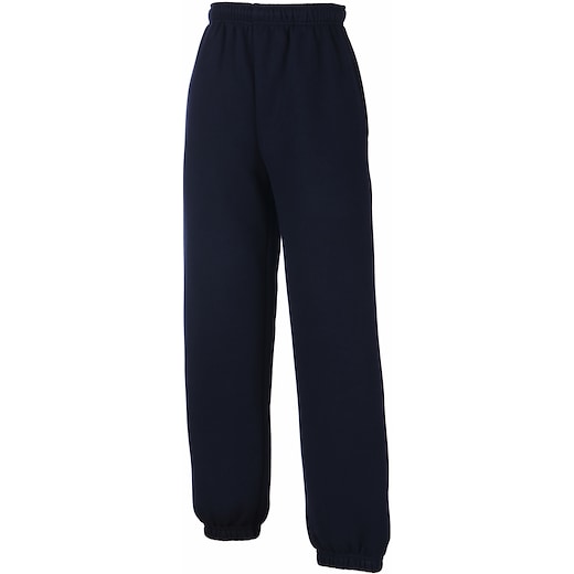 blå Fruit of the Loom Kids Premium Elasticated Cuff Jog Pants - deep navy