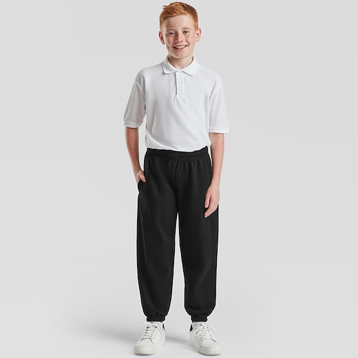 sort Fruit of the Loom Kids Classic Elasticated Cuff Jog Pants - black