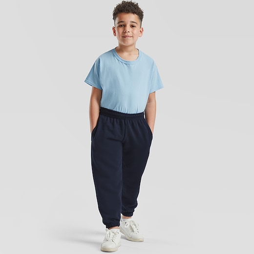 blå Fruit of the Loom Kids Classic Elasticated Cuff Jog Pants - navy