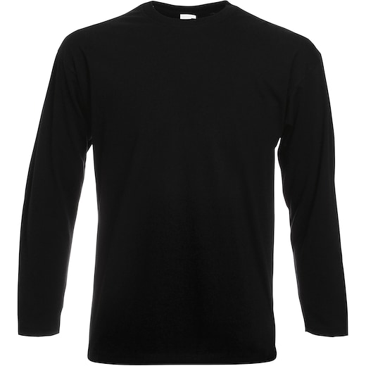 sort Fruit of the Loom Valueweight Long Sleeve T - black