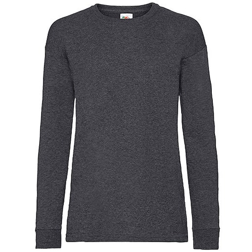 gris Fruit of the Loom Valueweight Long Sleeve T - gris oscuro jaspeado