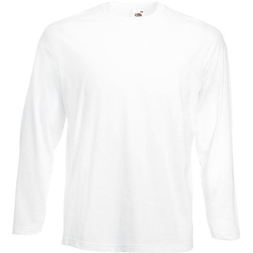 hvid Fruit of the Loom Valueweight Long Sleeve T - white