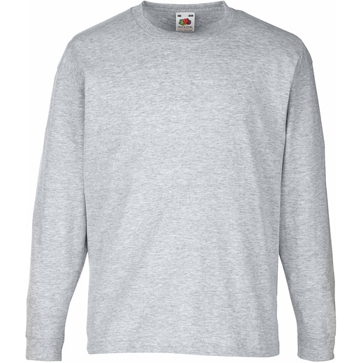 gris Fruit of the Loom Kids Valueweight Long Sleeve T - heather grey